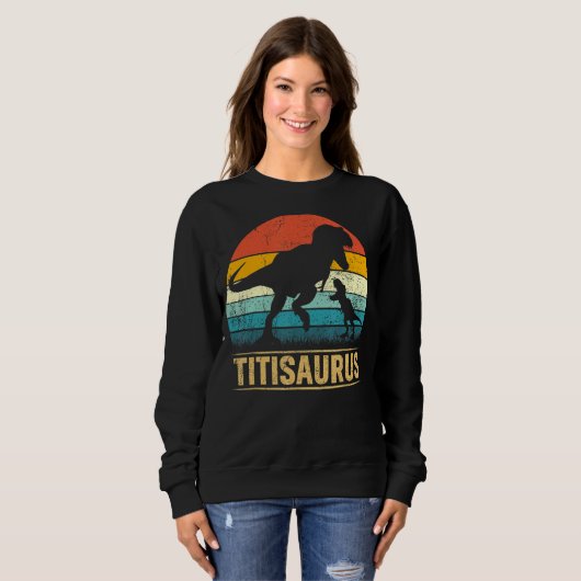 Titi Saurus T Rex Dinosaur Titisaurus Funny Moeder Trui (Voorkant volledig)