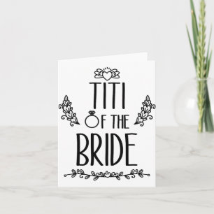 Titi van de bruid bruiloft familie kaart