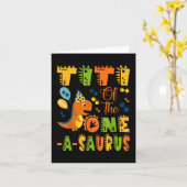 Titi van de One-a-saurus 1e verjaardag dinosaurus Kaart (Gele Bloem)
