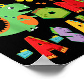 Titi van de One-a-saurus 1st Birthday Boy Dinosaur Poster (Hoek)