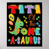 Titi van de One-a-saurus 1st Birthday Boy Dinosaur Poster (Voorkant)