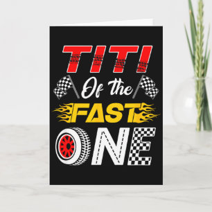 Titi van de snelle 1e verjaardag raceauto familie kaart