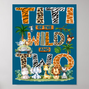 Titi van de wildernis & Two Zoo 2e verjaardagssafa Poster