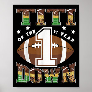 Titi van het 1e jaar Down Football eerste verjaard Poster