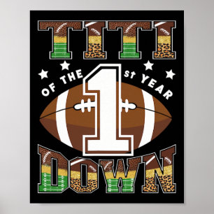 Titi van het 1e Jaar Down Football Eerste Verjaard Poster