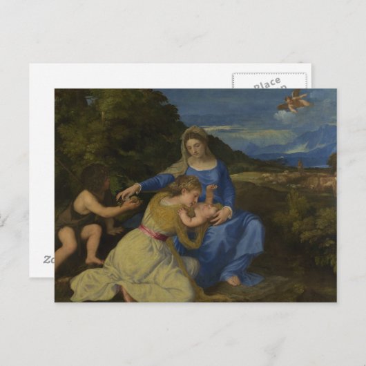 Titiaan - De Maagd en het Kind met de Baby Briefkaart (Voorkant / Achterkant)