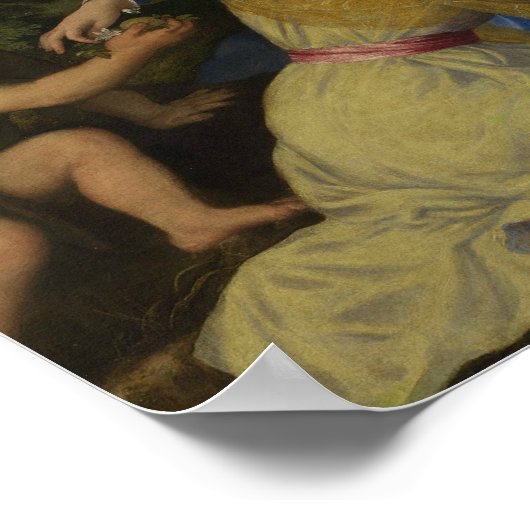 Titiaan - De Maagd en het Kind met de Baby Poster (Hoek)