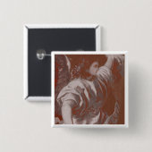 Titian Annunciation Angel met Banner Vierkante Button 5,1 Cm (Voorkant /achterkant)