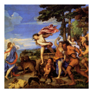Titian Bacchus en Ariadne Poster