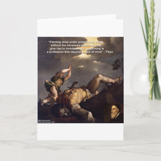 Titian Quote & David/Goliath Painting Gifts Kaart (Voorkant)