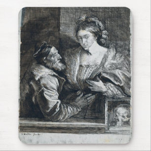 Titianen zelfportret met jonge vrouw muismat