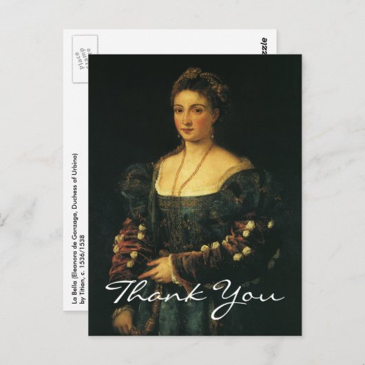 Titian's duchess of Urbino Briefkaart (Voorkant / Achterkant)