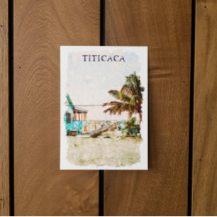 Titicaca Lake Beach landschap Zuid-Amerika Briefkaart