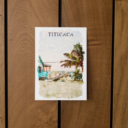 Titicaca Lake Beach landschap Zuid-Amerika Briefkaart