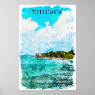 Titicaca Lake Uitzicht Reizen Poster