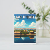 Titicacameer drijvende eilanden briefkaart (Staand voorkant)