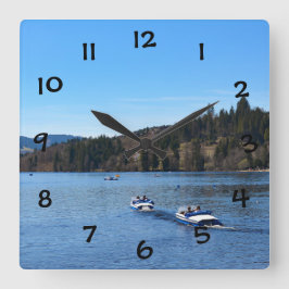 Titisee meer in het Zwarte Woud Vierkante Klok