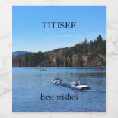 Titisee-meer in het Zwarte Woud Wijn Etiket (Enkel label)