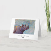 Title: Gossip - Rhinoceros rhino bird art Kaart (Achterkant)