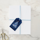Title: Happy Holidays Elegant Navy Gold Christmas  Cadeaulabel (Met Touw)