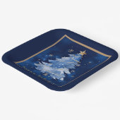Title: Happy Holidays Elegant Navy Gold Christmas  Papieren Bordje (Gebogen)