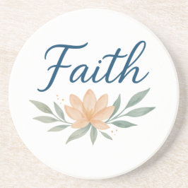 Title: Hold Faith Close — Light Always Returns Zandsteen Onderzetter