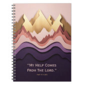 Title: Layered Mountain Sunrise Faith Journal - Pu Notitieboek (Voorkant)