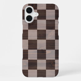 Title Matte Chessboard Texture Phone Case iPhone 16 Plus Hoesje