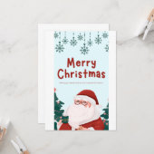Title: Merry Christmas 3D Santa Greeting Card Kaart (Voorkant / Achterkant in situ)