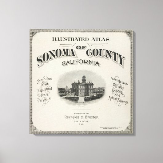 Title Page Atlas Sonoma County, Californië Canvas Afdruk (Voorkant)