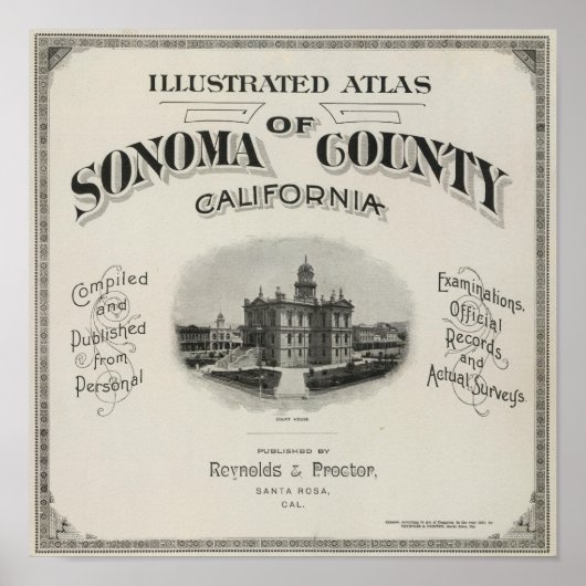 Title Page Atlas Sonoma County, Californië Poster (Voorkant)