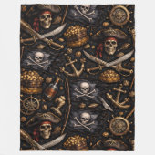 Title pirate legend Jolly Roger and treasure chest Fleece Deken (Voorkant)