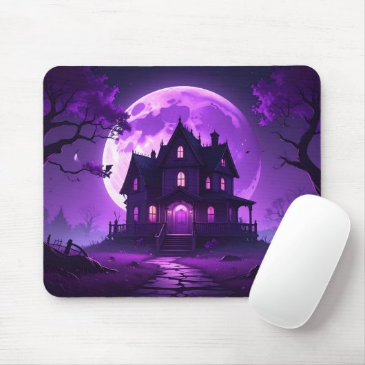 Title: Purple Moon Haunted Mansion Mousepad Muismat (Met muis)