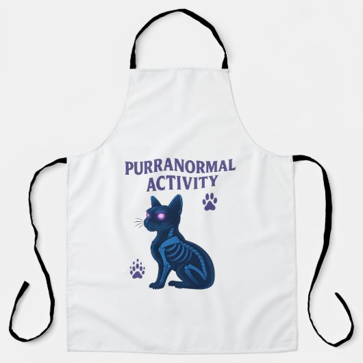 Title: Purranormal Activity – Haunted Cat Apron Schort (Voorkant)