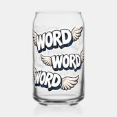 Title retro word 3-D graffiti angel wing and cool Blikvorm Glas (Achterkant)