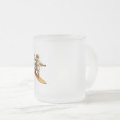 Title surfing Moses funny biblical art frosted gla Matglas Koffiemok (Voorkant rechts)