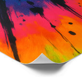 Title: Vibrant Neon Spiral Tie-Dye Art Poster (Hoek)