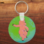 Titled: Elusive Irish Dancing Pig Sleutelhanger (Voorkant)