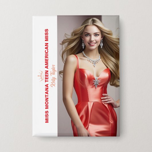 Titleholder Photo Button for Pageants - Rectangle (Voorkant)