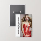 Titleholder Photo Button for Pageants - Rectangle (Voorkant / Achterkant)