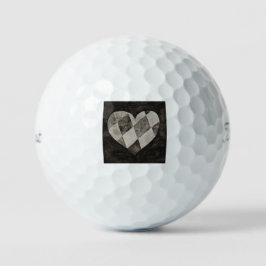 Titleist 2023 Pro V1 Waterverf Black Argyle Heart Golfballen