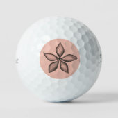 Titleist 2023 Pro V1 Zwart Bloem op Roze Golfballen (Voorkant)