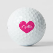 Titleist Pro V1 damesgolfballen met roze hart Golfballen (Voorkant)