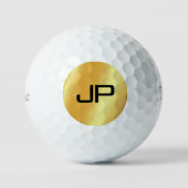 Titleist PRO V1 Elegant zwart en goud monogram Golfballen (Voorkant)