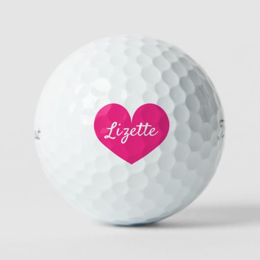 Titleist Pro V1 vrouwengolfballen met roze hart Golfballen (Voorkant)