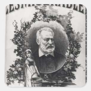 Titlepage first edition "Les Miserables" Vierkante Sticker