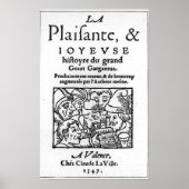 Titlepage "Gargantua" van Francois Rabelais Poster (Voorkant)