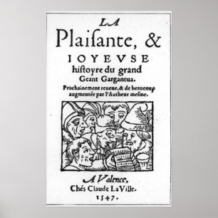 Titlepage "Gargantua" van Francois Rabelais Poster