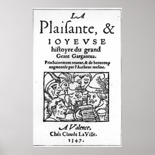 Titlepage "Gargantua" van Francois Rabelais Poster (Voorkant)
