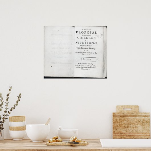 Titlepage naar "A Modest proposal" Poster (Keuken)